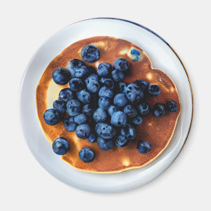 Blueberry Pancakes Food Magnet
