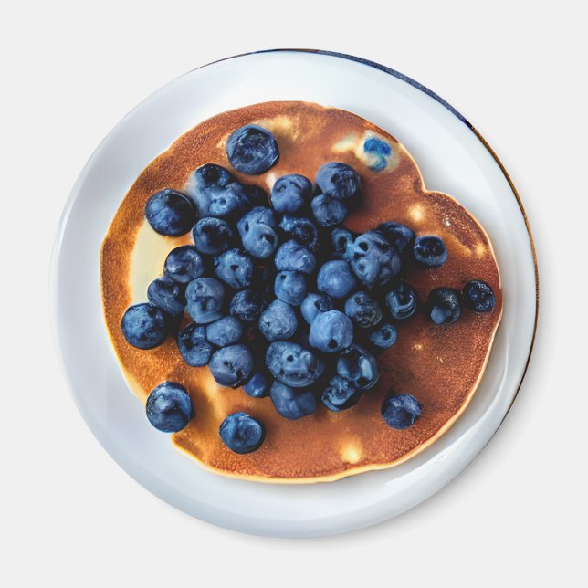 Blueberry Pancakes Food Magnet (Vorne)
