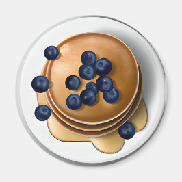 Blueberry Pancakes mit Syrup Food Magnet