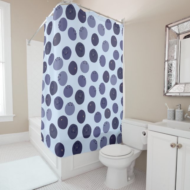 Blueberry Pattern Duschvorhang (Beispiel)