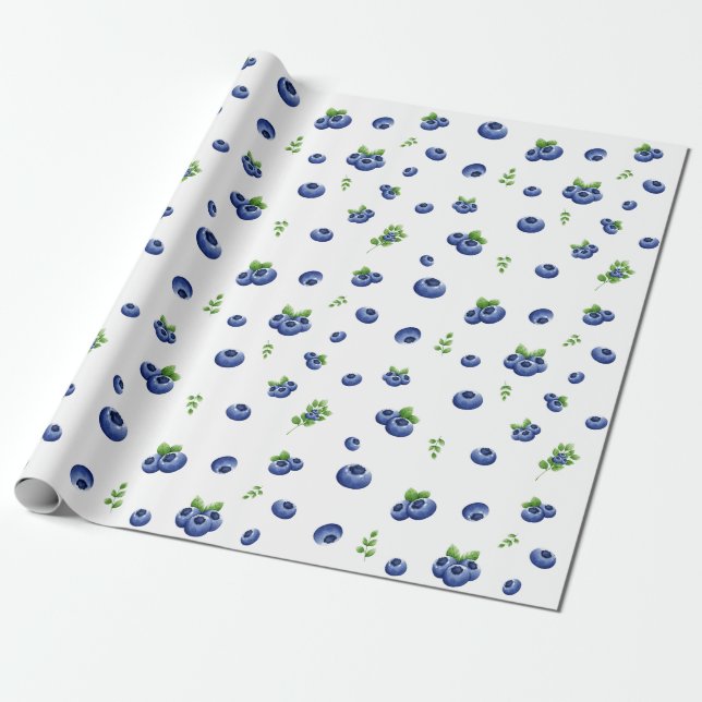 Blueberry Pattern Geschenkpapier (Ungerollt)