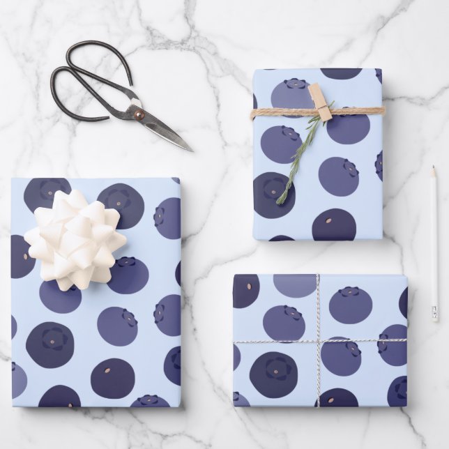 Blueberry Pattern Geschenkpapier Set (Vorderseite)