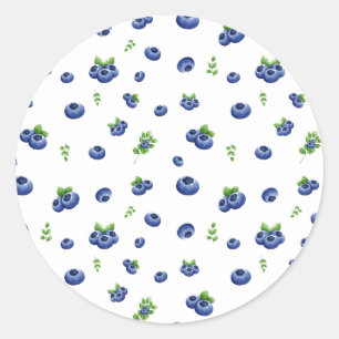 Blueberry Pattern Runder Aufkleber