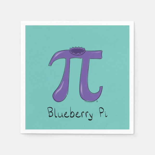 Blueberry Pi Niedlich Mah Pi Day Party Napkins Serviette (Vorderseite)