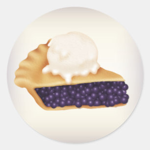 Blueberry Pie à la Mode Runder Aufkleber