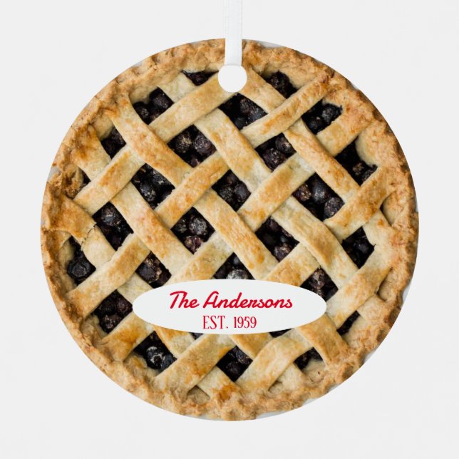 Blueberry Pie Baker Personalisiert Ornament Aus Metall (Vorderseite)