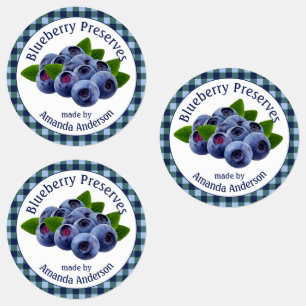 Blueberry Preserve Plaid Circulaire Étiquette alim