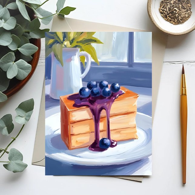 Blueberry Pstry Dessert Cake Postkarte (Von Creator hochgeladen)