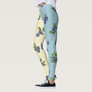 Blueberry Repeat Pattern - Pastel Vibe Leggings