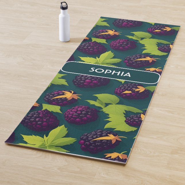 Blueberry Retro Personalisiertes Muster Yogamatte (Beispiel)