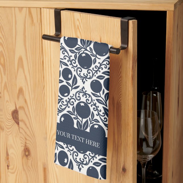 Blueberry Rustic Farmhouse French Country  Geschirrtuch (Drittel gefaltet)