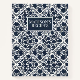 Blueberry Rustic Farmhouse French Country Recipe Notizbuch