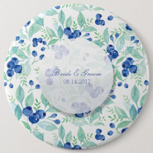 Blueberry Rustic Wedding Button