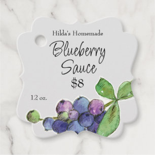 Blueberry Sauce hausgemachte Fruchtkonserven Jar T Geschenkanhänger