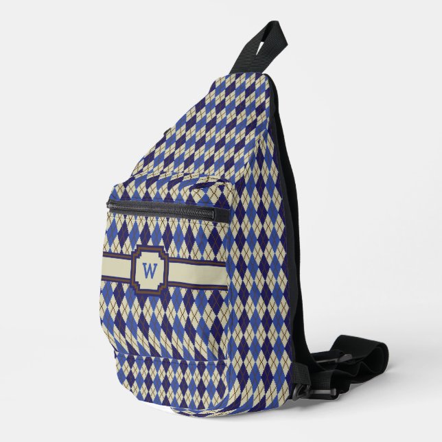 Blueberry Scone Raute Crossbody Bag (Rechte Ecke)