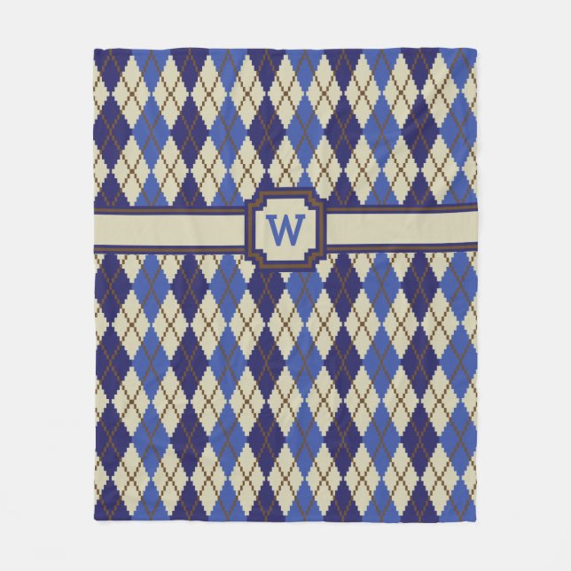 Blueberry Scone Raute Fleece Blanket (Vorderseite)