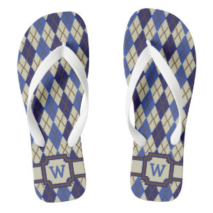 Blueberry Scone Raute Flip Flops