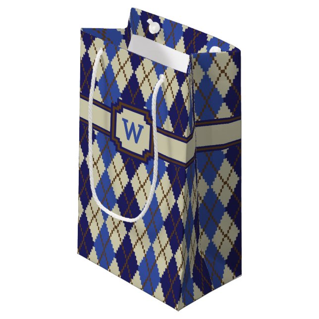 Blueberry Scone Raute Gift Bag Kleine Geschenktüte (Vorderseite Schrägansicht)