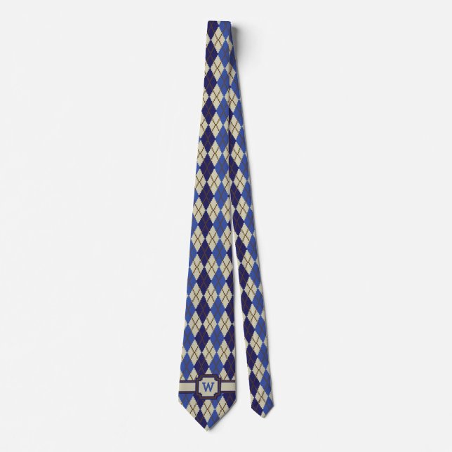 Blueberry Scone Raute Herren Neck Tie Krawatte (Vorderseite)