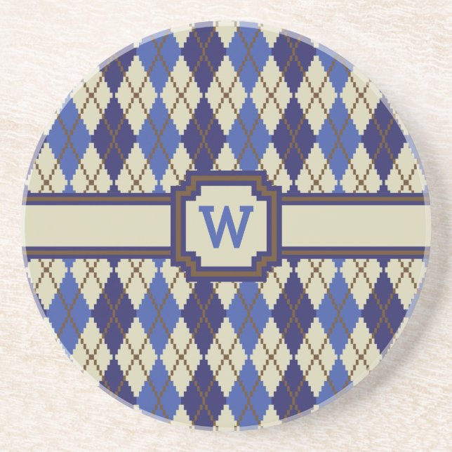 Blueberry Scone Raute Sandstone Untersetzer (Vorne)
