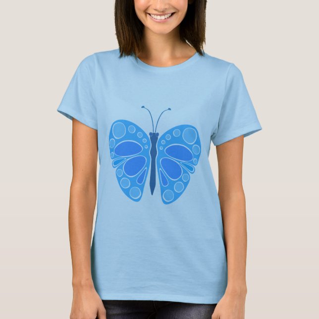 Blueberry Sky 60er Butterfly T-Shirt (Vorderseite)