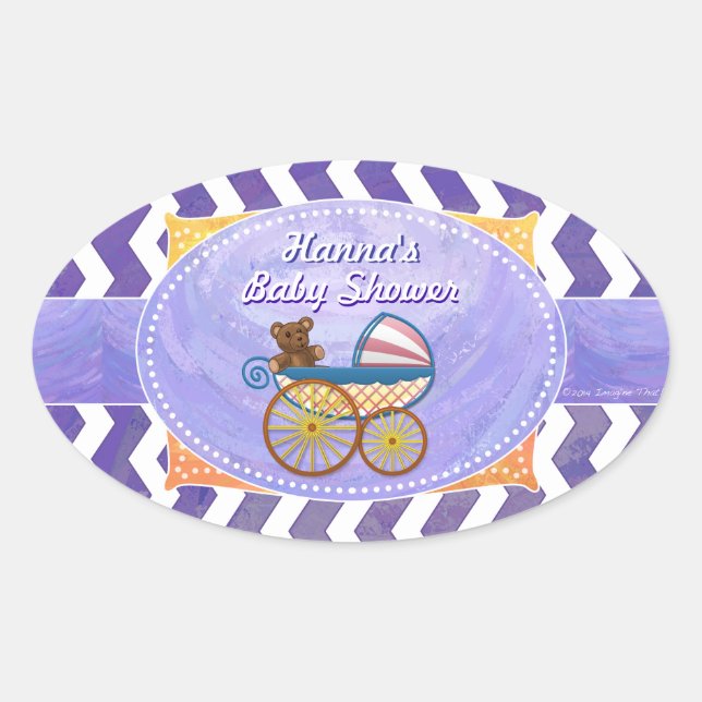 Blueberry Smear Custom Baby Shockaufkleber Ovaler Aufkleber (Vorderseite)