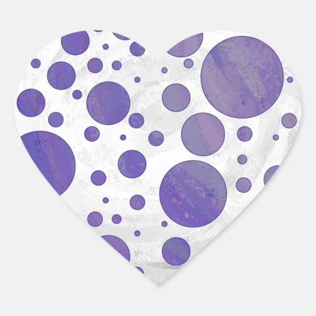 Blueberry Smear Polka Dot Herz-Aufkleber (Vorderseite)