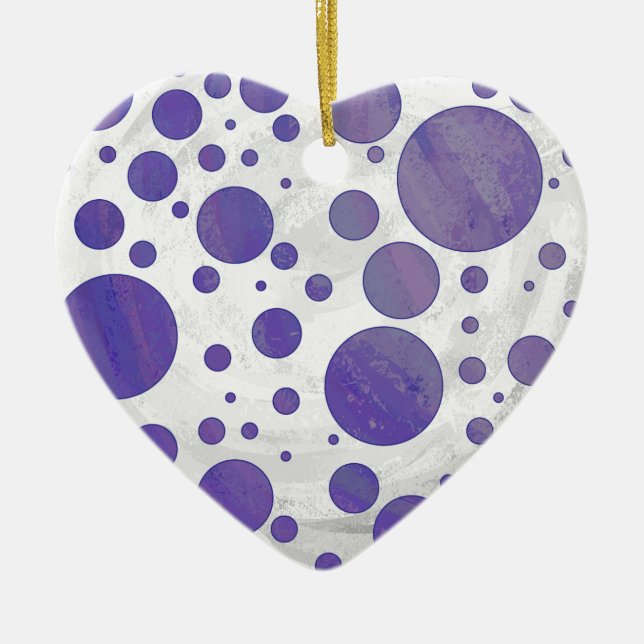 Blueberry Smear Polka Dot Keramik Ornament (Vorne)