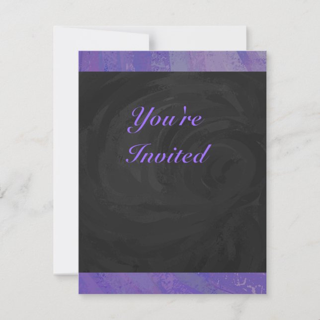 Blueberry Smear und Black Monogram Einladung (Vorderseite)