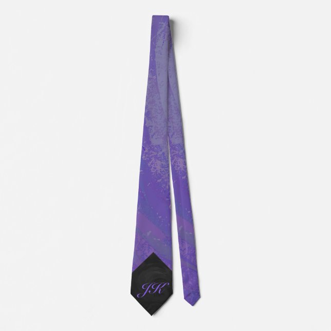 Blueberry Smear und Black Monogram Krawatte (Vorderseite)