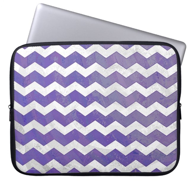 Blueberry Smear Zickzack Muster Laptopschutzhülle (Vorderseite)