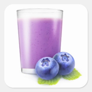Blueberry Smoothie Quadratischer Aufkleber
