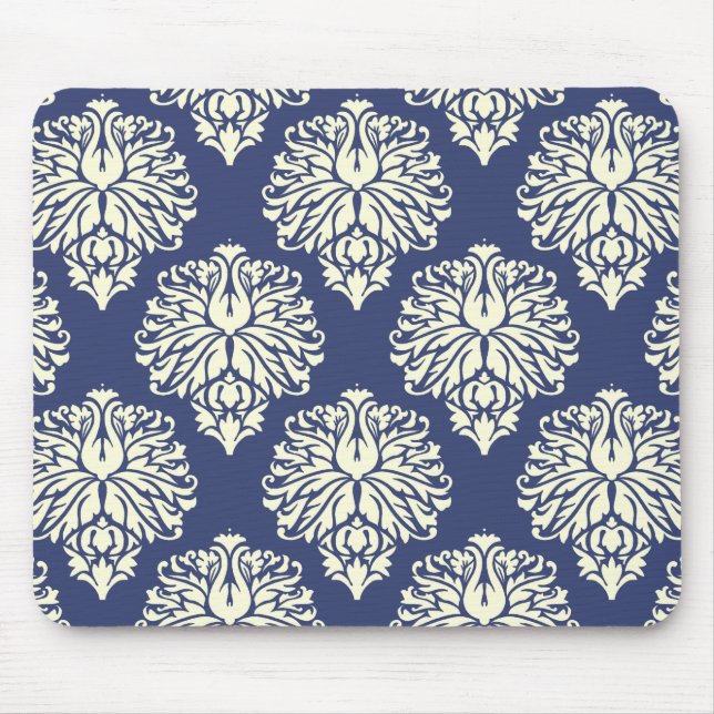 Blueberry Southern Hütte Damask Mousepad (Vorne)