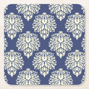 Blueberry Southern Hütte Damask Rechteckiger Pappuntersetzer