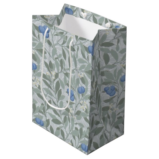 Blueberry Tree, William Morris Mittlere Geschenktüte (Vorderseite Schrägansicht)
