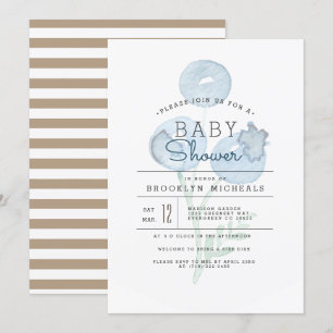 Blueberry Trio   Berry Watercolor Babydusche Einladung