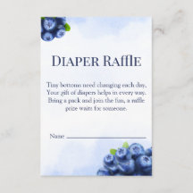 Blueberry Watercolor Diaper Raffle Ticket Insert