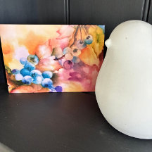 Blueberry Watercolor Grußkarte — handbemalt