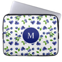 Blueberry Watercolor Monogram Berry Rustic Chic 