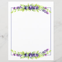 Blueberry Watercolor Scrapbook Paper