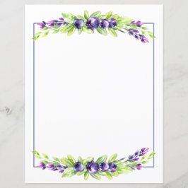 Blueberry Watercolor Scrapbook Paper