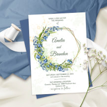 Blueberry Wildblumen Imitate Gold Foil Rahmen Hoch