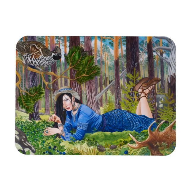 Blueberry Woman Flexible Magnet (Horizontal)