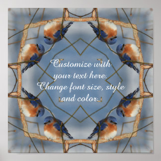 Bluebird Abstrakt Mirror Nature Art Personalisiert Poster