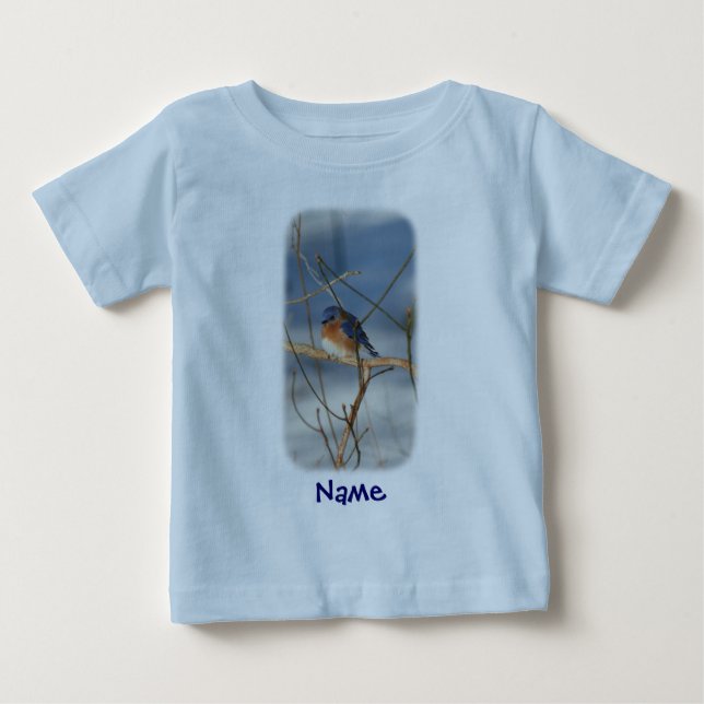 Bluebird Animal - Ihr Name Personalisiert Baby T-shirt (Vorderseite)