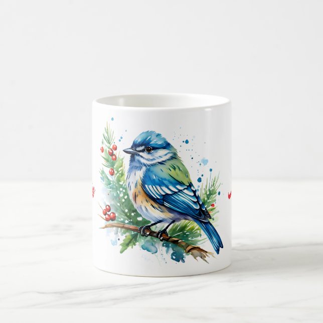 Bluebird at Christmas Kaffeetasse (Mittel)