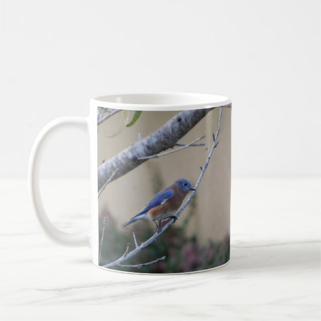Bluebird auf Branch Eastern Bluebird Liebhaber Kaffeetasse (Links)