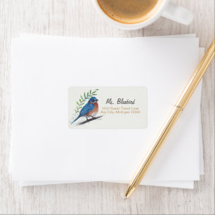 Bluebird Bird Art Retour Étiquette