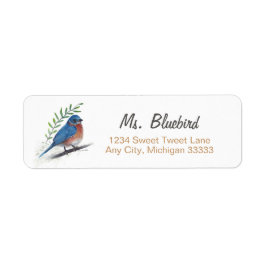 Bluebird Bird Art Return Label