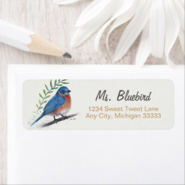 Bluebird Bird Art Return Label